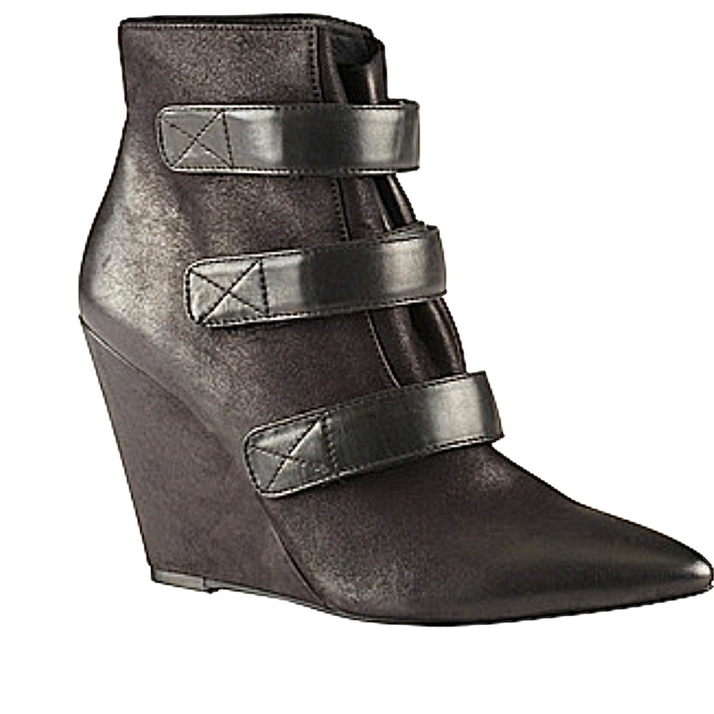 Aldo Black Wedge Ankle Boots